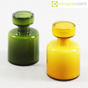 Bottiglie vetro verde giallo incamiciato