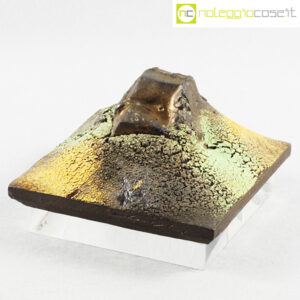 Carlo Zauli scultura Cratere gres e bronzo