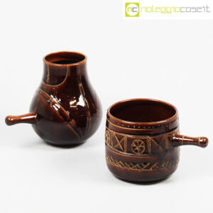 Ceramiche Pozzi coppia pentolini marroni