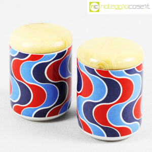 Ceramiche Pozzi barattoli blu e rosso