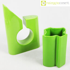 Coppia di vasi verdi in ceramica