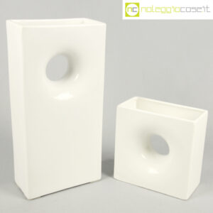 Gabbianelli coppia vasi bianchi con foro