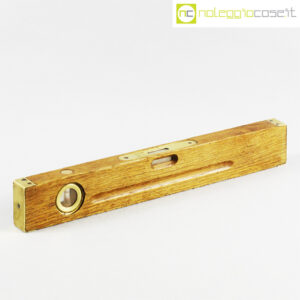 Livella a bolla in legno e bronzo