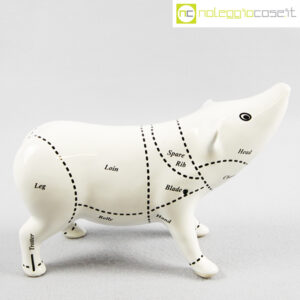 Maiale in ceramica bianco nero