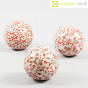 Sfere in ceramica decorate set rosso