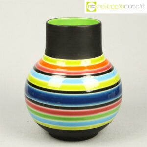 Vaso a strisce anni '70 in ceramica