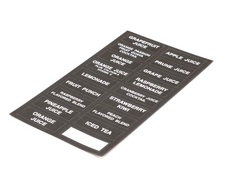 DECAL FLAVORS-JUICE DISPENSER
