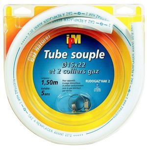 TUYAU GAZ NATUREL 1,50 M+COLLIER  5 ANS