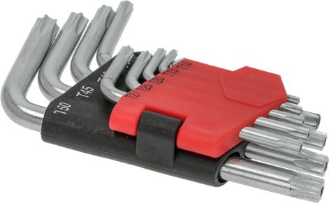 KIT 9 CHIAVI ESAGONALI TORX CON FORO
