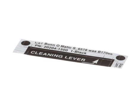 DECAL, CLEANING LEVER