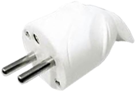 FICHE MALE COUDEE 16A 2 POLES + TERRE