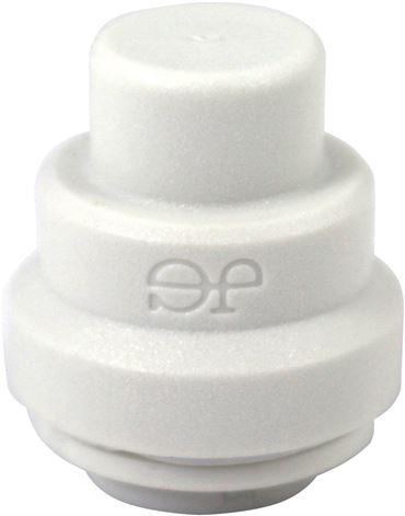 1/4 END CAP, WHITE POLYPROPYLENE