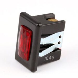 LAMP RED LENS-BLK BEZEL 120V