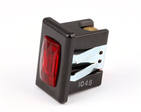 LAMP RED LENS-BLK BEZEL 120V