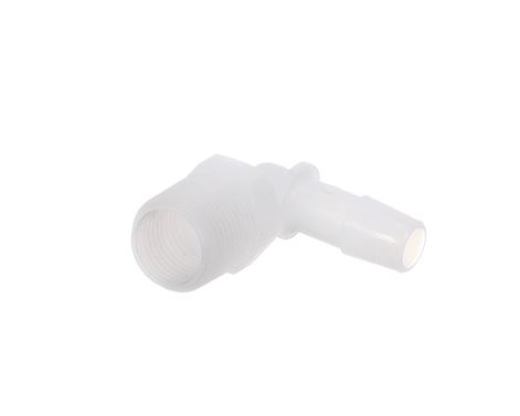 FITTING ELBOW 3/8 NPT X 3/8 BARB-KYNAR