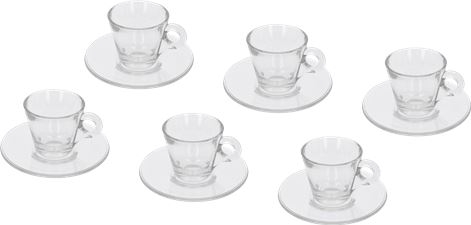 SET 6 TAZZINE CAFFÈ IN VETRO