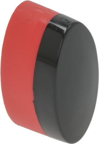 TASTO ELLITTICO 21x11 mm NERO/ARANCIONE