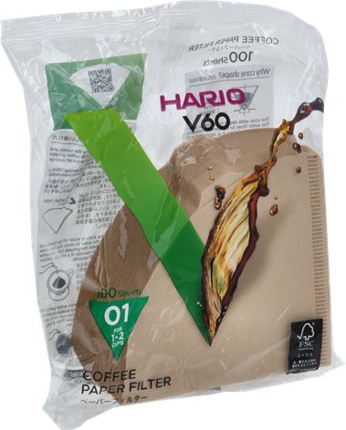 FILTRI A CONO HARIO 1-2 TAZZE 100 PZ