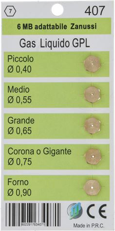 INIETTORI GPL 6MB ZANUSSI KIT 5 PZ