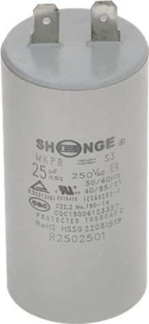 CONDENSATORE 25µF 250Vac 60Hz PER EUREKA