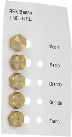 INIETTORI GPL 8MB REX BASSO KIT 5 PEZZI