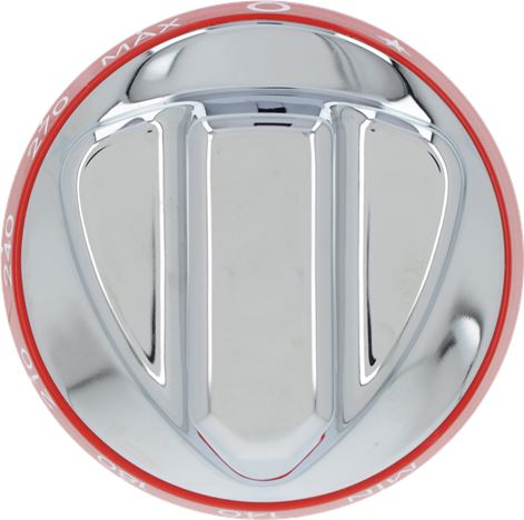 MANOPOLA ARGENTO-ROSSA ø 72 mm 140-270°C