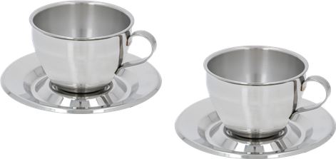 SET 2 TAZZE CAPPUCCINO ACCIAIO MOTTA