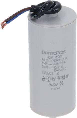 CONDENSATORE CON CAVETTO BIPOLARE 45 MF