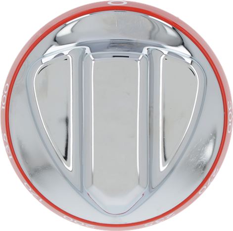 MANOPOLA ARGENTO-ROSSA ø 72 mm 100-300°C