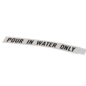 DECAL, POUR IN WATER ONLY