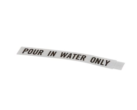 DECAL, POUR IN WATER ONLY