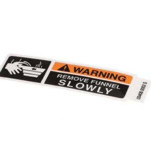 DECAL WARNING-REMOVE FUNNEL
