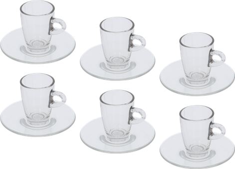 SET 6 TAZZINE CAFFÈ IN VETRO
