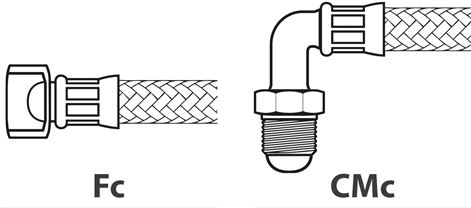 TUBO FLEX ø 3/8"Fc x 3/8"CMc 380 mm
