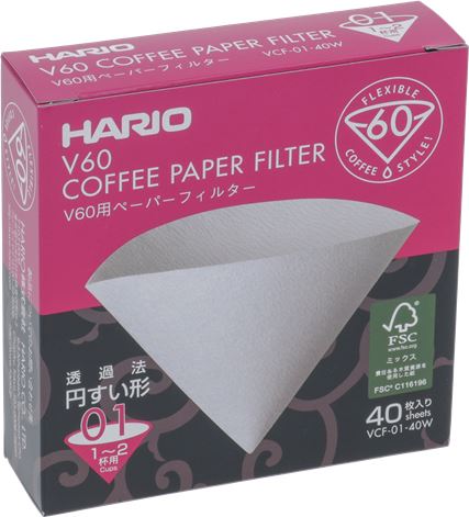 FILTRI A CONO HARIO 1-2 TAZZE 40 Pz