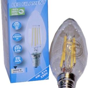 LAMPE FILAMENT LED A++ 4W>50W E14