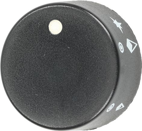 MANOPOLA NERA ø 40 mm SERIGRAFATA