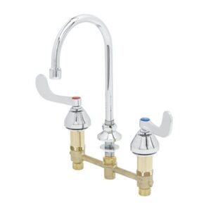 8" MEDICAL FAUCET, DECK MOUNT, CERAMAS,