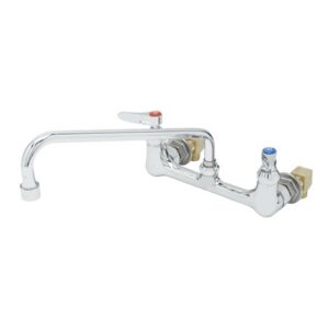 8" C/C WALL MOUNT FAUCET, LEVER HANDLES,