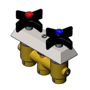 CONCEALED MIXING FAUCET W/ BLACK 4-ARM