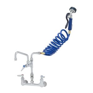 PET GROOMING FAUCET, WALL 8" C/C, ALUM.