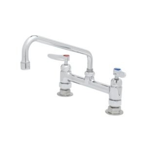 8" DECK MOUNT FAUCET, CERAMAS, 10" SWING