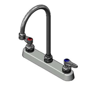 8" DECK MOUNT FAUCET, CERAMAS, LEVER