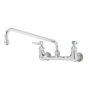 8" WALL MOUNT FAUCET, 1/2" NPT ELBOWS,