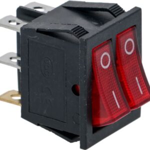 INTERRUTTORE DOPPIO ROSSO 16A 250V