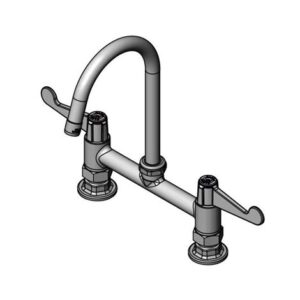 8" DECK MOUNT MIXING FAUCET WITHE SWIVEL