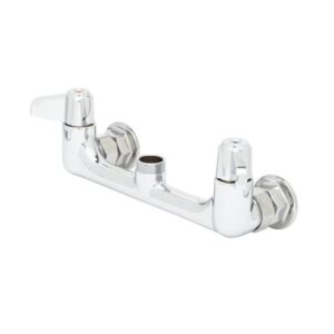 8" WALL MOUNT FAUCET, LEVER HANDLES,
