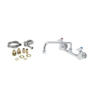 8" WALL MOUNT FAUCET, CERAMAS, 12" SWING