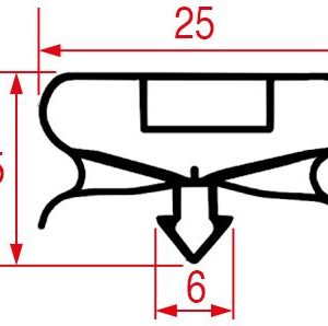 GUARNIZIONE AD INCASTRO 400x210 mm