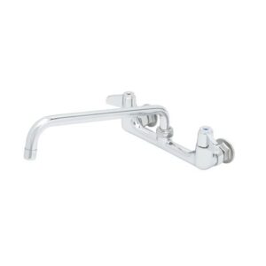 8" WALL MOUNT FAUCET, LEVER HANDLES, 12"